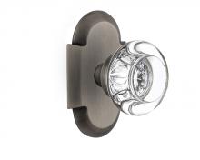 Nostalgic Warehouse 713041 - Nostalgic Warehouse Cottage Plate Single Dummy Round Clear Crystal Glass Door Knob in Antique Pewt