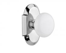 Nostalgic Warehouse 713083 - Nostalgic Warehouse Cottage Plate Single Dummy White Porcelain Door Knob in Bright Chrome