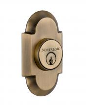 Nostalgic Warehouse 713202 - Nostalgic Warehouse Cottage Plate Double Cylinder Deadbolt in Antique Brass