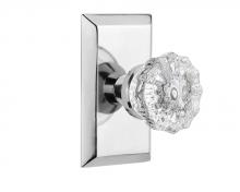 Nostalgic Warehouse 713402 - Nostalgic Warehouse Studio Plate Single Dummy Crystal Glass Door Knob in Bright Chrome