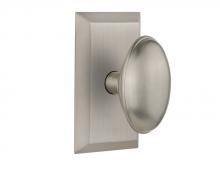 Nostalgic Warehouse 713419 - Nostalgic Warehouse Studio Plate Single Dummy Homestead Door Knob in Satin Nickel