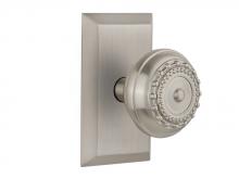 Nostalgic Warehouse 713425 - Nostalgic Warehouse Studio Plate Single Dummy Meadows Door Knob in Satin Nickel