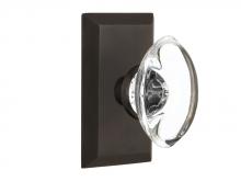 Nostalgic Warehouse 713437 - Nostalgic Warehouse Studio Plate Single Dummy Oval Clear Crystal Glass Door Knob in Oil-Rubbed Bro