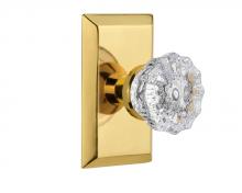 Nostalgic Warehouse 713500 - Nostalgic Warehouse Studio Plate Double Dummy Crystal Glass Door Knob in Polished Brass