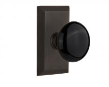 Nostalgic Warehouse 713574 - Nostalgic Warehouse Studio Plate Double Dummy Black Porcelain Door Knob in Oil-Rubbed Bronze