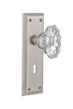 Nostalgic Warehouse 713792 - Nostalgic Warehouse New York Plate with Keyhole Single Dummy Chateau Door Knob in Satin Nickel