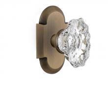 Nostalgic Warehouse 713919 - Nostalgic Warehouse Cottage Plate Privacy Chateau Door Knob in Antique Brass