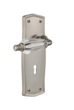 Nostalgic Warehouse 714149 - Nostalgic Warehouse Prairie Plate with Keyhole Passage Parlor Lever in Satin Nickel