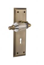 Nostalgic Warehouse 714237 - Nostalgic Warehouse New York Plate with Keyhole Single Dummy Parlor Lever in Antique Brass