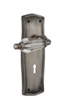 Nostalgic Warehouse 714443 - Nostalgic Warehouse Prairie Plate with Keyhole Privacy Parlor Lever in Antique Pewter