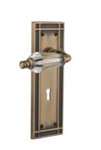 Nostalgic Warehouse 714453 - Nostalgic Warehouse Mission Plate with Keyhole Privacy Parlor Lever in Antique Brass