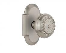 Nostalgic Warehouse 714635 - Nostalgic Warehouse Cottage Plate Privacy Meadows Door Knob in Satin Nickel