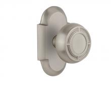 Nostalgic Warehouse 714640 - Nostalgic Warehouse Cottage Plate Privacy Mission Door Knob in Satin Nickel