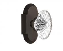 Nostalgic Warehouse 714659 - Nostalgic Warehouse Cottage Plate Privacy Oval Fluted Crystal Glass Door Knob in Oil-Rubbed Bronze