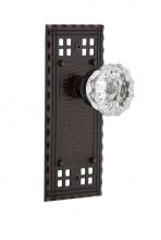 Nostalgic Warehouse 714728 - Nostalgic Warehouse Craftsman Plate Privacy Crystal Glass Door Knob in Timeless Bronze