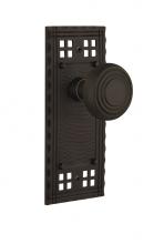 Nostalgic Warehouse 714731 - Nostalgic Warehouse Craftsman Plate Privacy Deco Door Knob in Oil-Rubbed Bronze