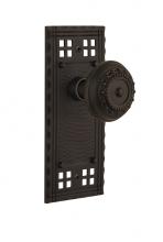 Nostalgic Warehouse 714746 - Nostalgic Warehouse Craftsman Plate Privacy Meadows Door Knob in Oil-Rubbed Bronze