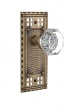 Nostalgic Warehouse 714789 - Nostalgic Warehouse Craftsman Plate Privacy Waldorf Door Knob in Antique Brass
