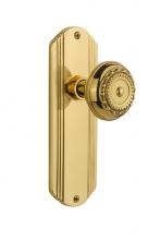 Nostalgic Warehouse 714865 - Nostalgic Warehouse Deco Plate Privacy Meadows Door Knob in Unlacquered Brass