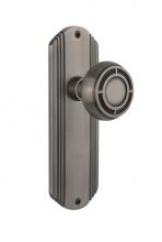 Nostalgic Warehouse 714867 - Nostalgic Warehouse Deco Plate Privacy Mission Door Knob in Antique Pewter