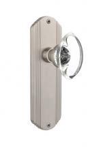 Nostalgic Warehouse 714884 - Nostalgic Warehouse Deco Plate Privacy Oval Clear Crystal Glass Door Knob in Satin Nickel