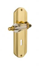 Nostalgic Warehouse 714899 - Nostalgic Warehouse Deco Plate Privacy Parlor Lever in Polished Brass