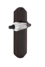 Nostalgic Warehouse 714901 - Nostalgic Warehouse Deco Plate Privacy Parlor Lever in Timeless Bronze