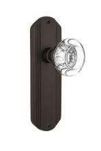 Nostalgic Warehouse 714906 - Nostalgic Warehouse Deco Plate Privacy Round Clear Crystal Glass Door Knob in Oil-Rubbed Bronze