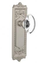 Nostalgic Warehouse 715024 - Nostalgic Warehouse Egg & Dart Plate Privacy Oval Clear Crystal Glass Door Knob in Satin Nicke