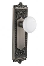Nostalgic Warehouse 715070 - Nostalgic Warehouse Egg & Dart Plate Privacy White Porcelain Door Knob in Antique Pewter