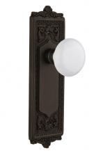 Nostalgic Warehouse 715071 - Nostalgic Warehouse Egg & Dart Plate Privacy White Porcelain Door Knob in Oil-Rubbed Bronze