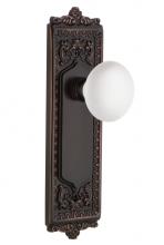Nostalgic Warehouse 715074 - Nostalgic Warehouse Egg & Dart Plate Privacy White Porcelain Door Knob in Timeless Bronze
