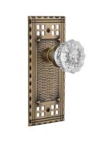 Nostalgic Warehouse 715230 - Nostalgic Warehouse Craftsman Plate Passage Crystal Glass Door Knob in Antique Brass