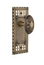 Nostalgic Warehouse 715250 - Nostalgic Warehouse Craftsman Plate Passage Victorian Door Knob in Antique Brass