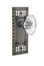 Nostalgic Warehouse 715275 - Nostalgic Warehouse Craftsman Plate Passage Oval Fluted Crystal Glass Door Knob in Antique Pewter