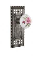 Nostalgic Warehouse 715279 - Nostalgic Warehouse Craftsman Plate Passage White Rose Porcelain Door Knob in Antique Pewter