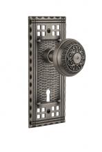 Nostalgic Warehouse 715299 - Nostalgic Warehouse Craftsman Plate with Keyhole Passage Egg & Dart Door Knob in Antique Pewte