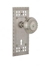 Nostalgic Warehouse 715309 - Nostalgic Warehouse Craftsman Plate with Keyhole Passage Meadows Door Knob in Satin Nickel