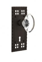 Nostalgic Warehouse 715336 - Nostalgic Warehouse Craftsman Plate with Keyhole Passage Oval Clear Crystal Glass Door Knob in Oil