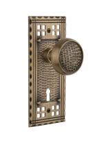 Nostalgic Warehouse 715350 - Nostalgic Warehouse Craftsman Plate with Keyhole Passage Craftsman Door Knob in Antique Brass