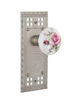 Nostalgic Warehouse 715409 - Nostalgic Warehouse Craftsman Plate Single Dummy White Rose Porcelain Door Knob in Satin Nickel