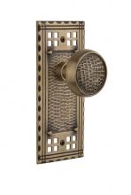 Nostalgic Warehouse 715414 - Nostalgic Warehouse Craftsman Plate Single Dummy Craftsman Door Knob in Antique Brass