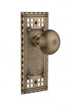 Nostalgic Warehouse 715502 - Nostalgic Warehouse Craftsman Plate Double Dummy New York Door Knob in Antique Brass