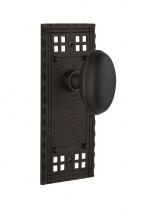 Nostalgic Warehouse 715624 - Nostalgic Warehouse Craftsman Plate Privacy Homestead Door Knob in Oil-Rubbed Bronze