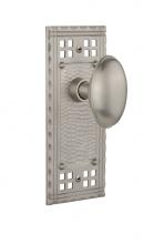 Nostalgic Warehouse 715625 - Nostalgic Warehouse Craftsman Plate Privacy Homestead Door Knob in Satin Nickel