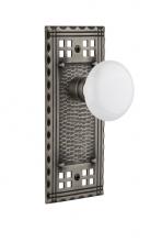 Nostalgic Warehouse 715643 - Nostalgic Warehouse Craftsman Plate Privacy White Porcelain Door Knob in Antique Pewter