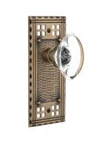 Nostalgic Warehouse 715654 - Nostalgic Warehouse Craftsman Plate Privacy Oval Clear Crystal Glass Door Knob in Antique Brass