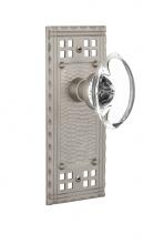Nostalgic Warehouse 715657 - Nostalgic Warehouse Craftsman Plate Privacy Oval Clear Crystal Glass Door Knob in Satin Nickel