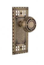 Nostalgic Warehouse 715674 - Nostalgic Warehouse Craftsman Plate Privacy Mission Door Knob in Antique Brass