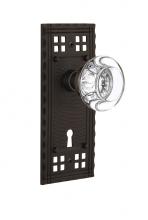 Nostalgic Warehouse 715732 - Nostalgic Warehouse Craftsman Plate with Keyhole Privacy Round Clear Crystal Glass Door Knob in Oi